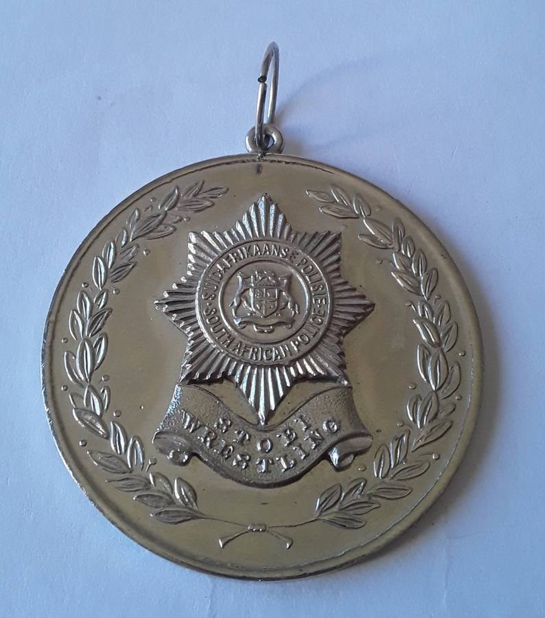 Vintage South African Police Wrestling Medal. 1970`s.