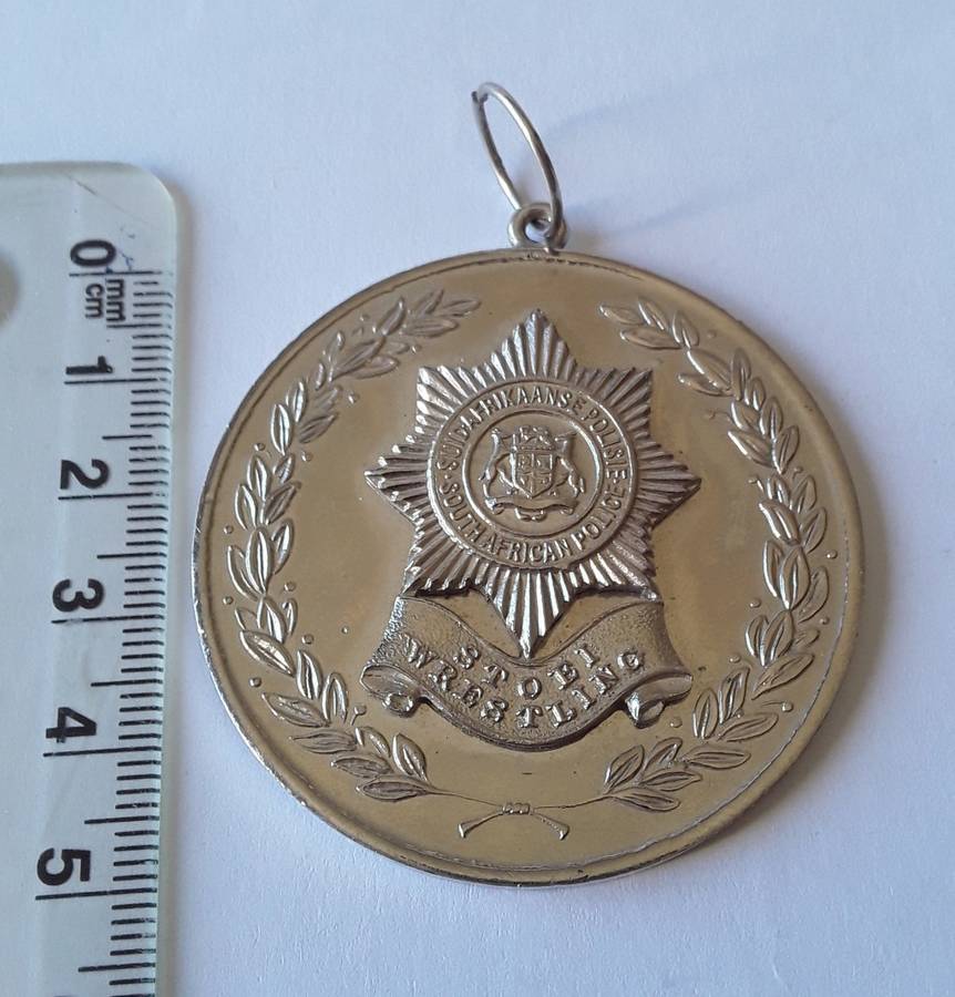 Vintage South African Police Wrestling Medal. 1970`s.