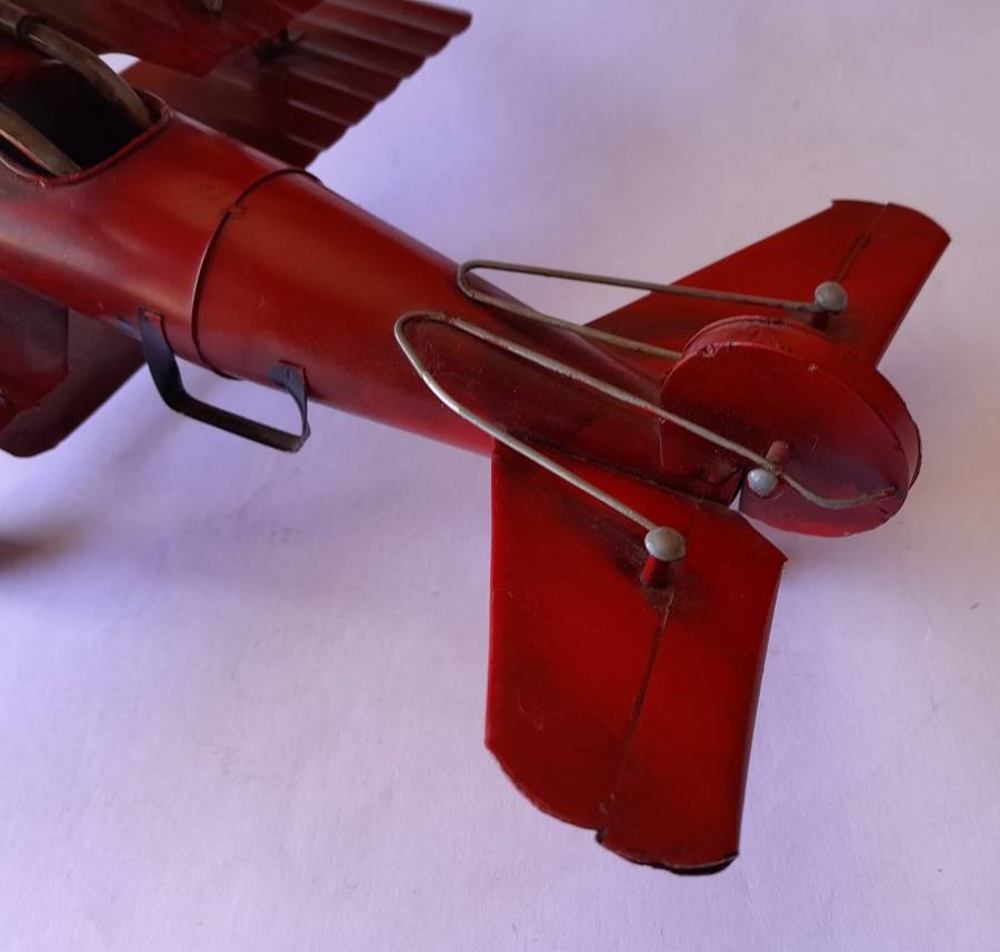Vintage Metal Fokker DR-1 `Red Baron` Triplane Model. 31 x 25 cm.