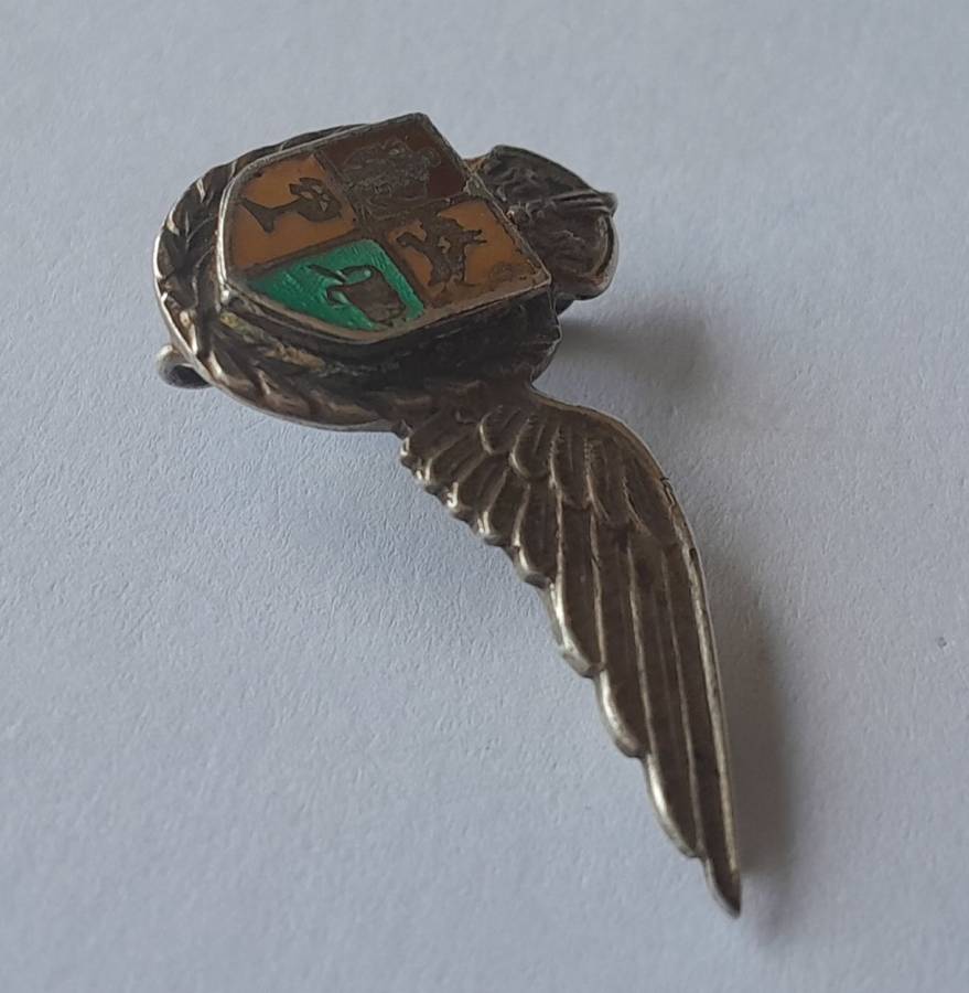Very Rare Solid Silver WW2 SA Airforce Navigator Mess Dress Lapel Badge.