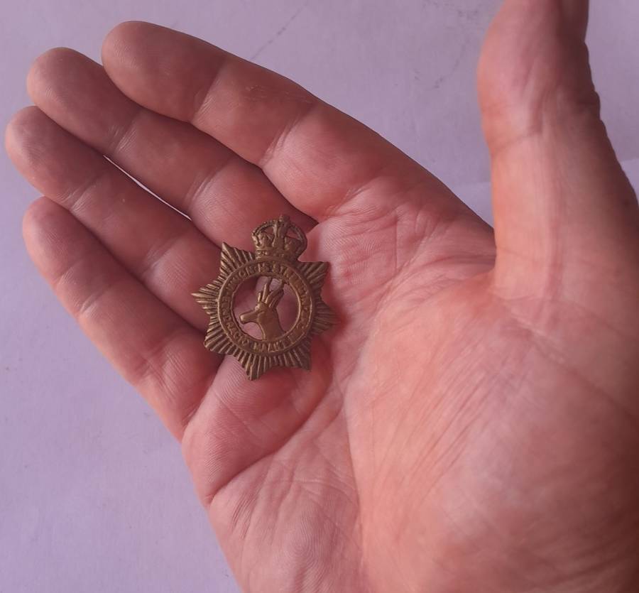 WW2 South African Infantry Badge with Crown.  Lugs Intact.