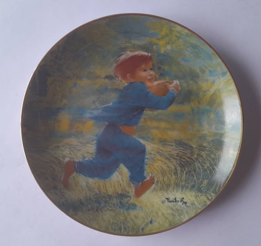 Vintage Plate By Viletta. `Touchdown` By Artist `Thornton Utz`. Signed And Dated. 22 cm.