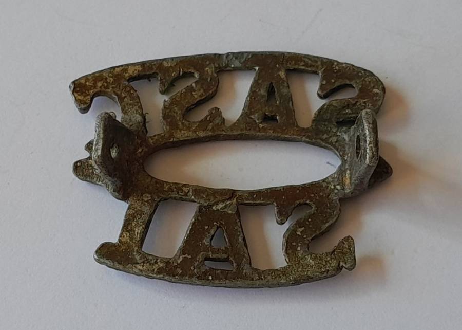 South Africa Service Corps Brass Title. Lugs Intact.