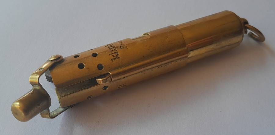 Vintage Klipdrift Brandy Storm Lighter. Solid Brass. Circa 1940`s.