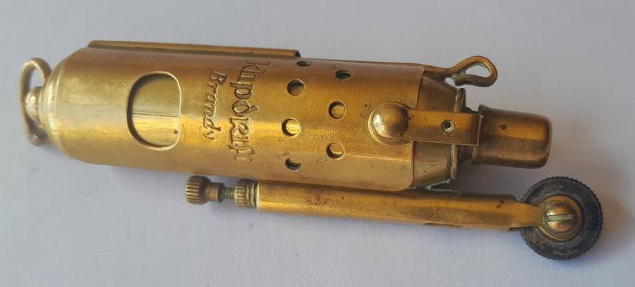 Vintage Klipdrift Brandy Storm Lighter. Solid Brass. Circa 1940`s.