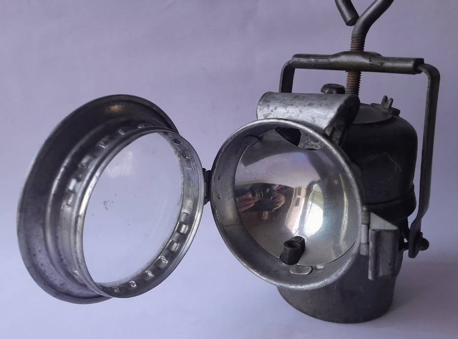 Vintage Carbide Railway Lamp.
