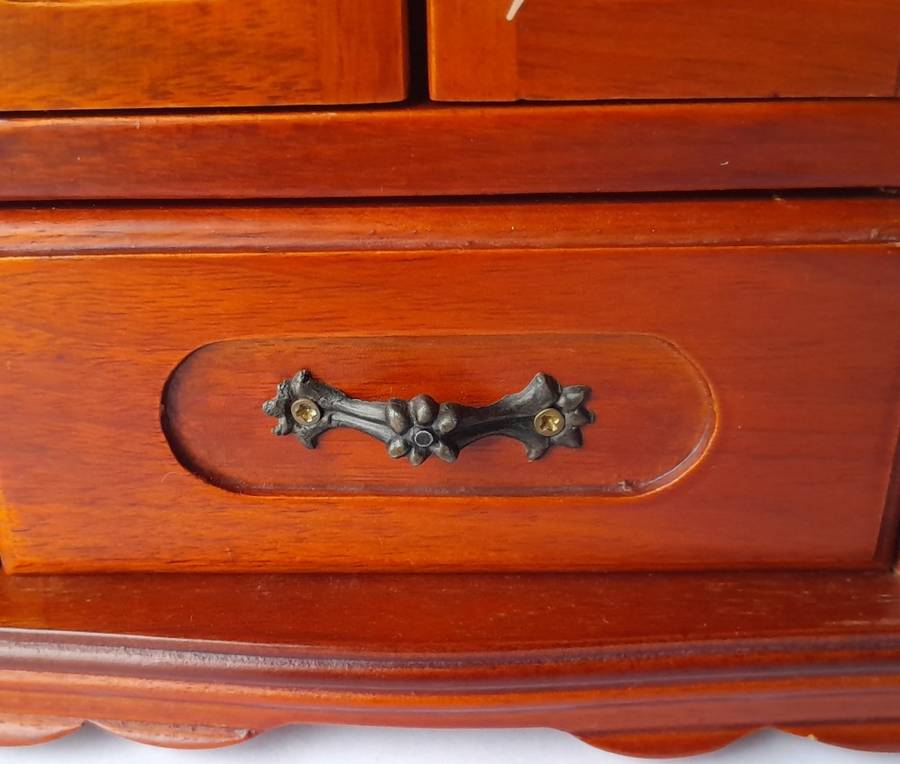 "Reserved" Vintage Cherrywood Armoire Jewelry Case. Excellent Condition.