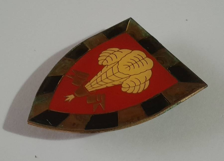 SADF 1 South African Infantry (1 SAI) Battalion Shoulder Flash.  All Pins Intact.