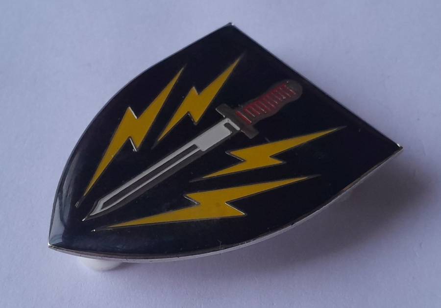 SADF 61 Mechanized Battalion Group Shoulder Flash.  All Pins Intact.