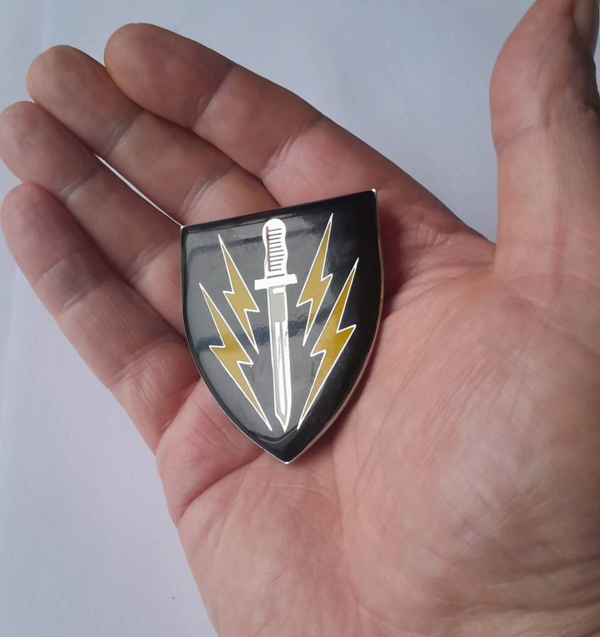 SADF 61 Mechanized Battalion Group Shoulder Flash.  All Pins Intact.