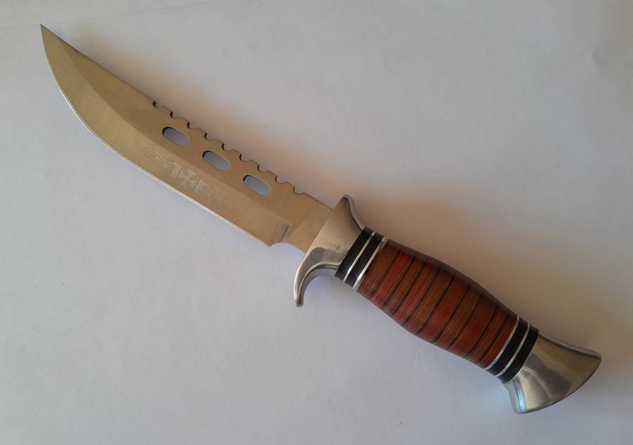 U.S.A. Saber Columbia 440C Tactical Knife with Belt Sheath.  30.5cm.