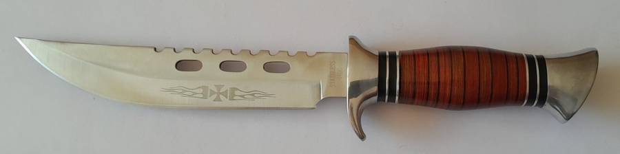 U.S.A. Saber Columbia 440C Tactical Knife with Belt Sheath.  30.5cm.