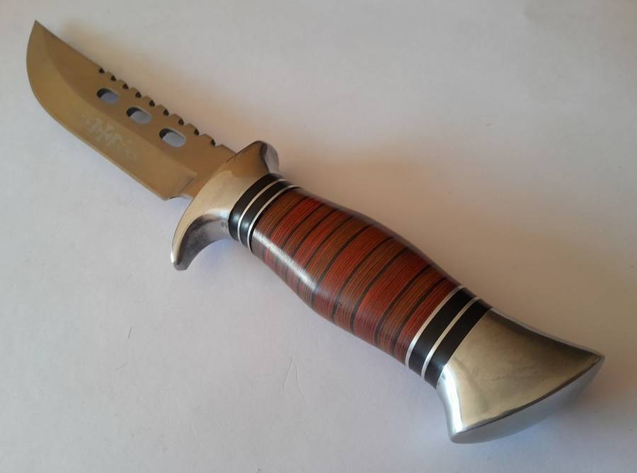 U.S.A. Saber Columbia 440C Tactical Knife with Belt Sheath.  30.5cm.