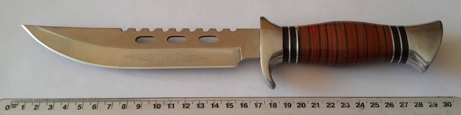 U.S.A. Saber Columbia 440C Tactical Knife with Belt Sheath.  30.5cm.