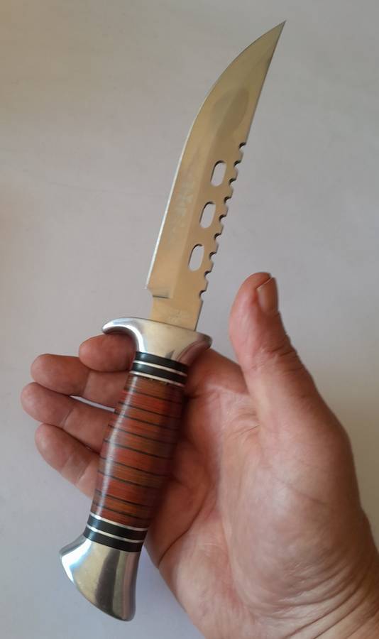 U.S.A. Saber Columbia 440C Tactical Knife with Belt Sheath.  30.5cm.