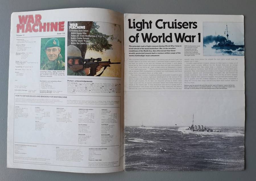 Vintage "War Machine" Number 135.  Light Cruisers of WW1.