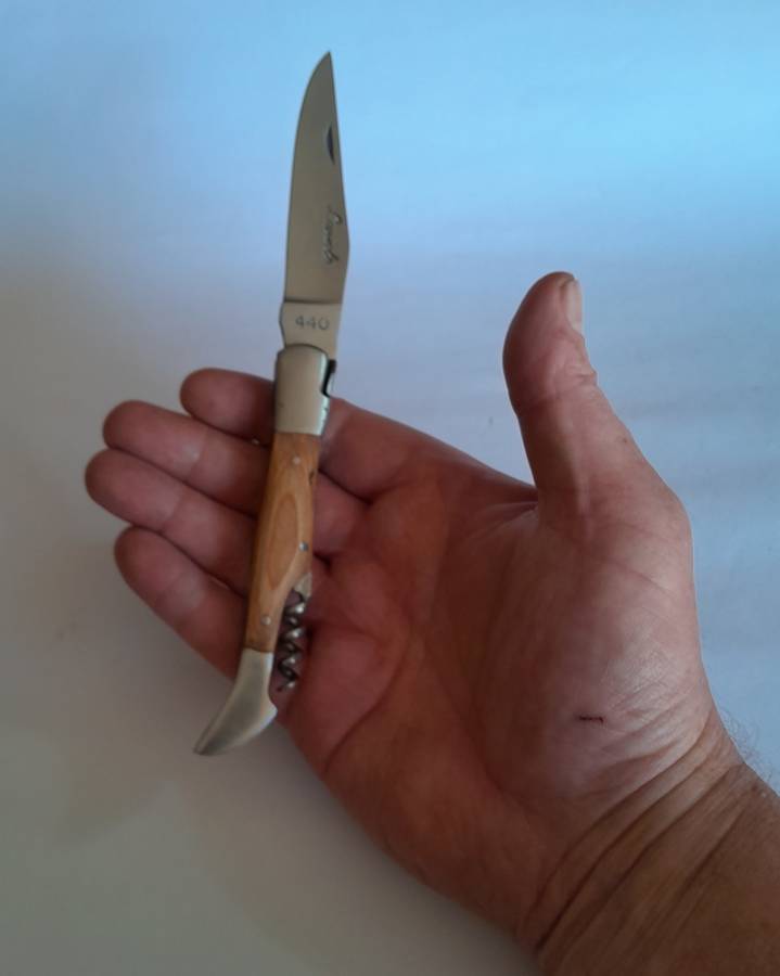 Vintage `Laguiole` 440 Steel Folding Knife.