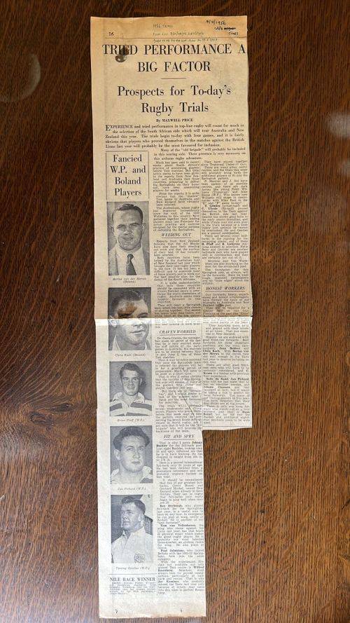 1956 Springbok Trials Pen Pictures Album & Newspaper Supplement - Signed