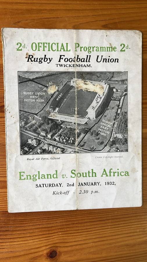 1932 England vs South Africa Official Programme, details below