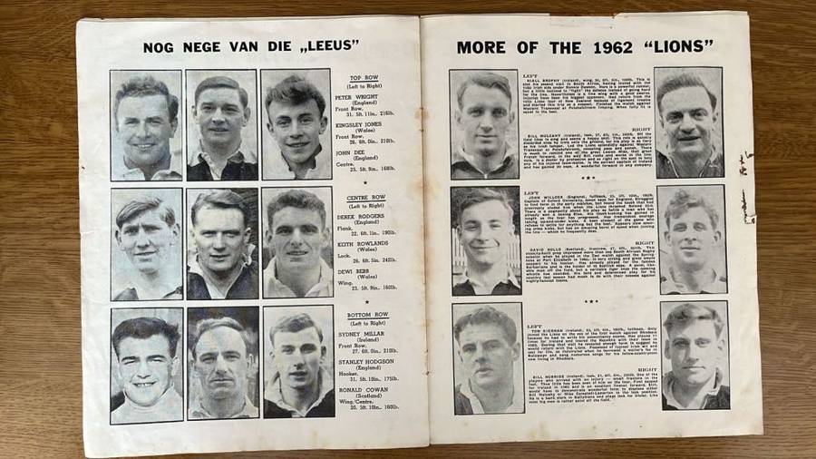 1962 British Lions vs South Africa at Ellis Park Souvenir Programme, details below