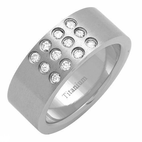 Men's 0.36CTW GENUINE TITANIUM Band - Sz 8