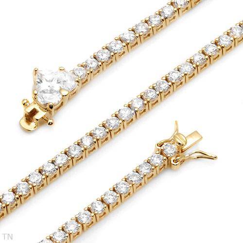Sterling Silver 14K/925 12.85ctw Sparkling Bracelet