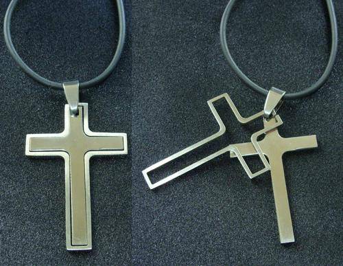 CLASSIC STAINLESS STEEL 2-in-1 CROSS PENDANT