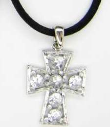 Clear Rhinestone Cross Pendant