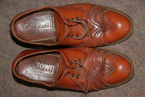 Leather Look Men's Shoes, 70s Vintage