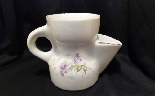 Vintage shaving cup Purple flowers