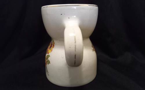 Vintage shaving cup Red rose flower bunch