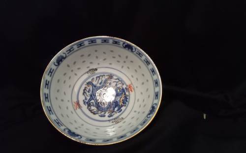 Vintage Chinese Rice bowl set with spoons