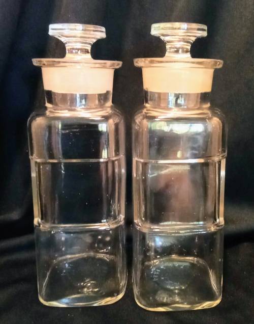 A pair of Antique Apothecary bottles