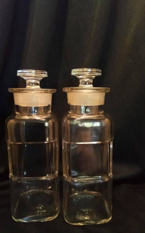 A pair of Antique Apothecary bottles