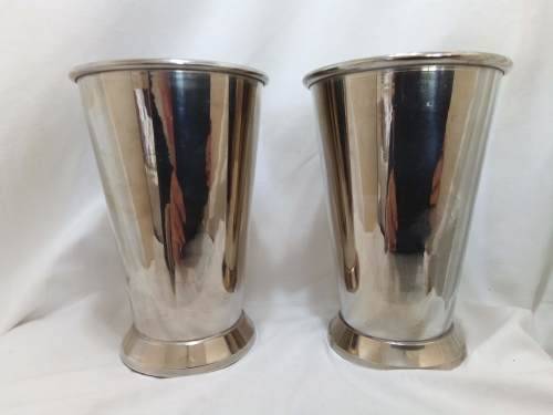 Vintage Pair of chrome plated Vases