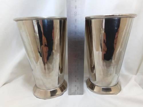 Vintage Pair of chrome plated Vases