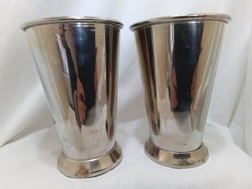 Vintage Pair of chrome plated Vases