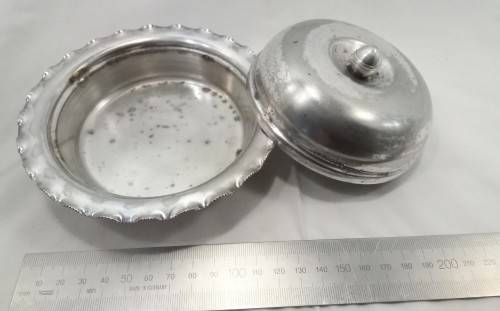 Silver plated butter dish