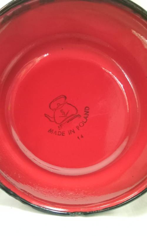 Lovely vintage red enamel Coffee Pot - Made in Poland