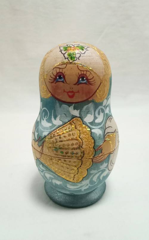 Turquoise Russian nesting dolls (Matryoshka)