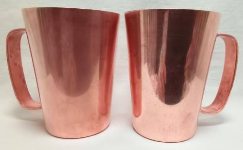 Two beautiful vintage Rhodesian copper mugs by Richard Mead