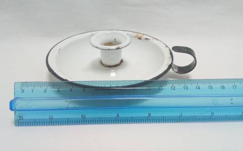 Vintage white enamel candle holder