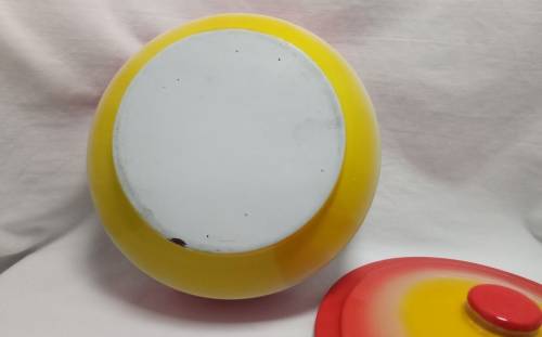 Beautiful Vintage enamel bowl with lid