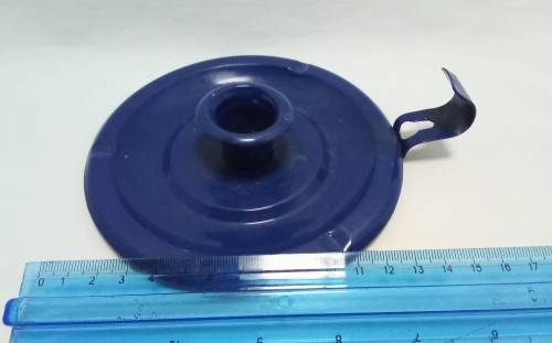 Lovely vintage blue enamel candle holder