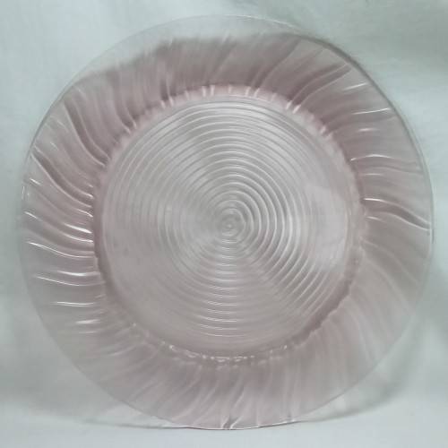 Lovely large vintage pink glass plate