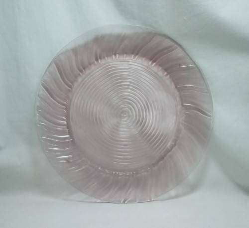 Lovely large vintage pink glass plate