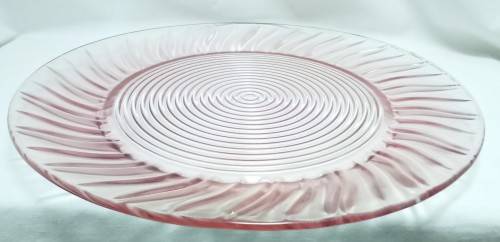 Lovely large vintage pink glass plate