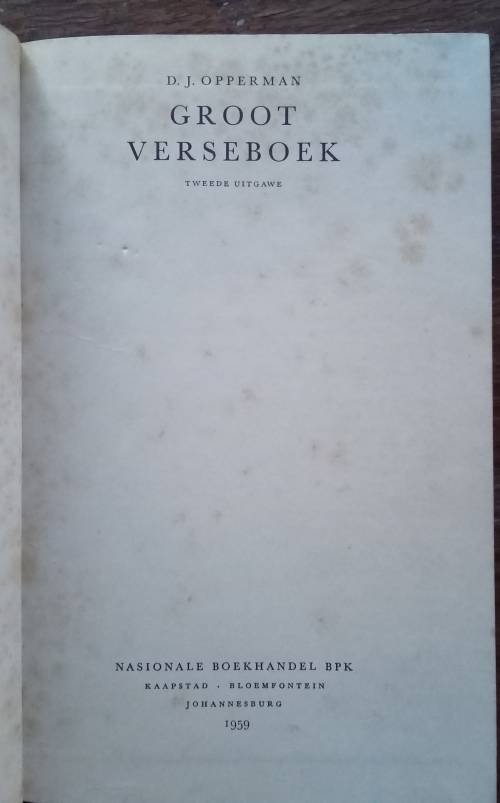 Groot Verseboek - DJ Opperman