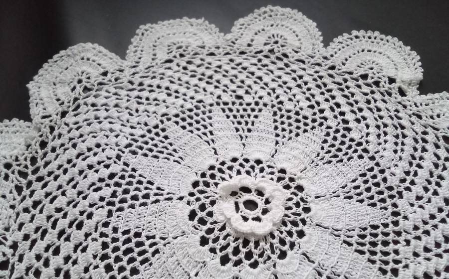 2 Beautiful Crocheted doilies - about 22cms across
