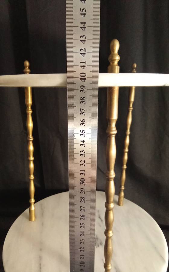 VINTAGE BRASS & MARBLE TABLE 2 TIER  NR.2